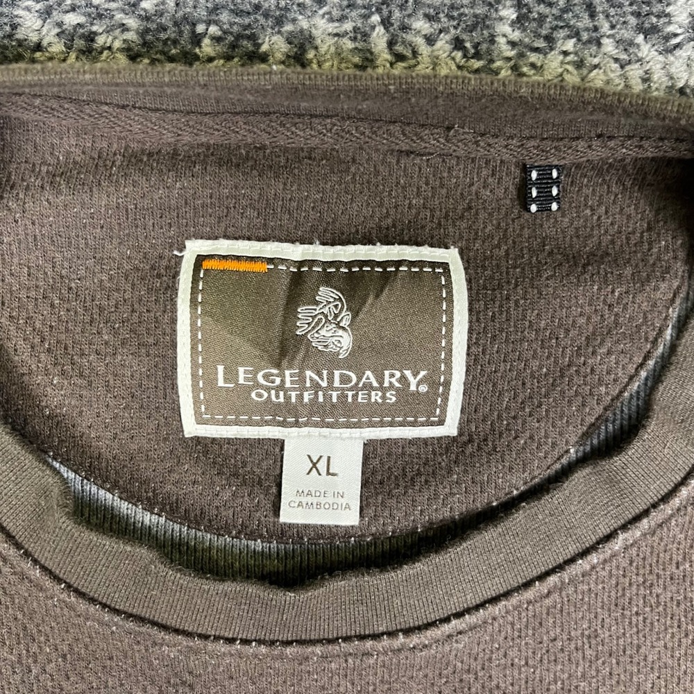 Legendary Outfitters Sweatshirt Mens XL Brown Thermal Crewneck Pullover - Picture 3 of 9